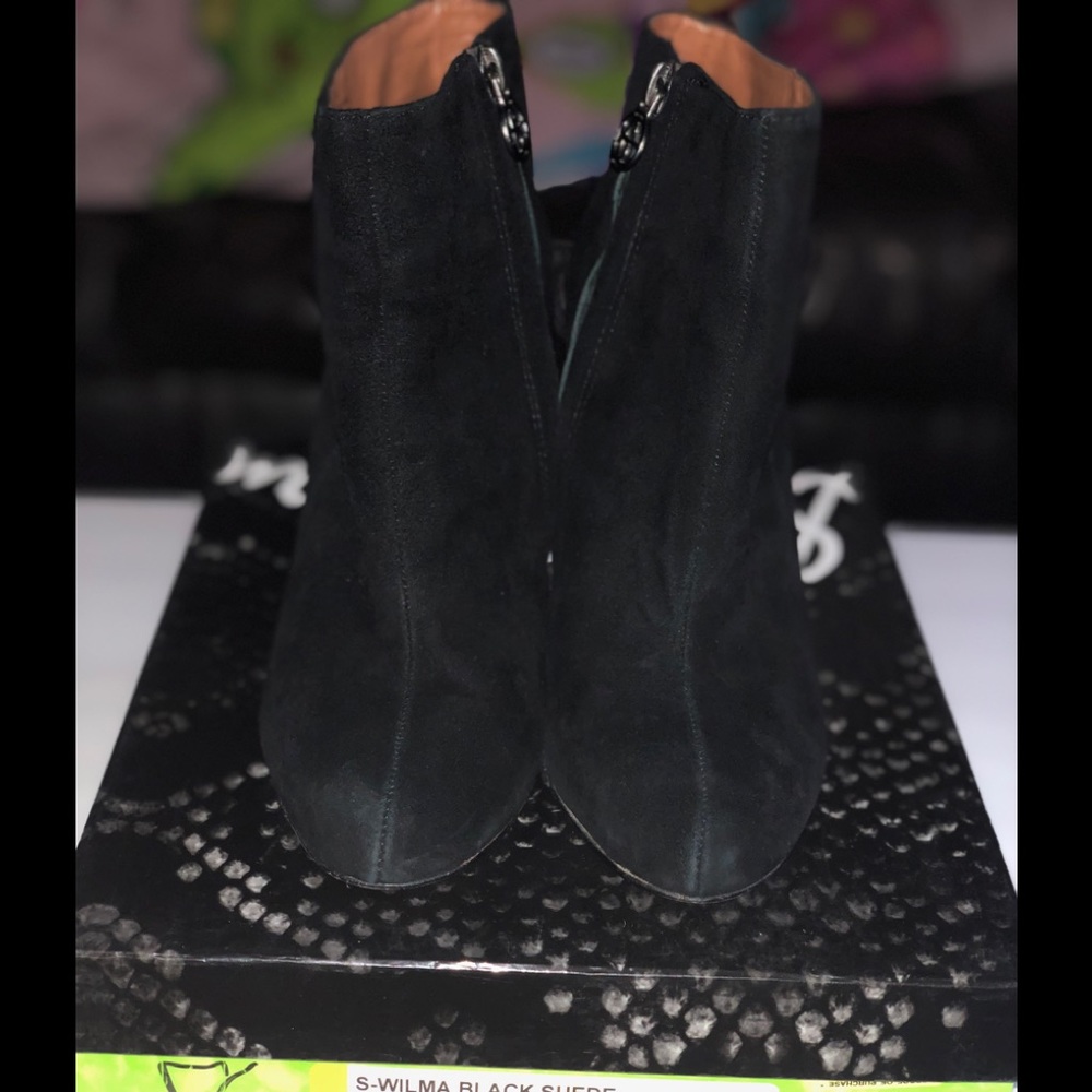 Black Wedge Booties